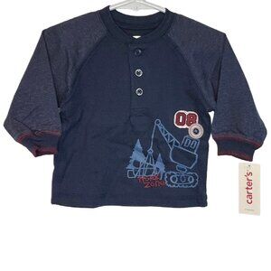 Carters - NWT boys 6mo long sleeve 3-button t-shirt with crane